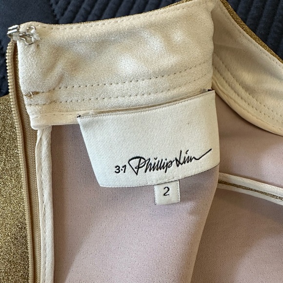 3.1 Philip Lim metallic gold glitter dress 2 - Picture 5 of 10